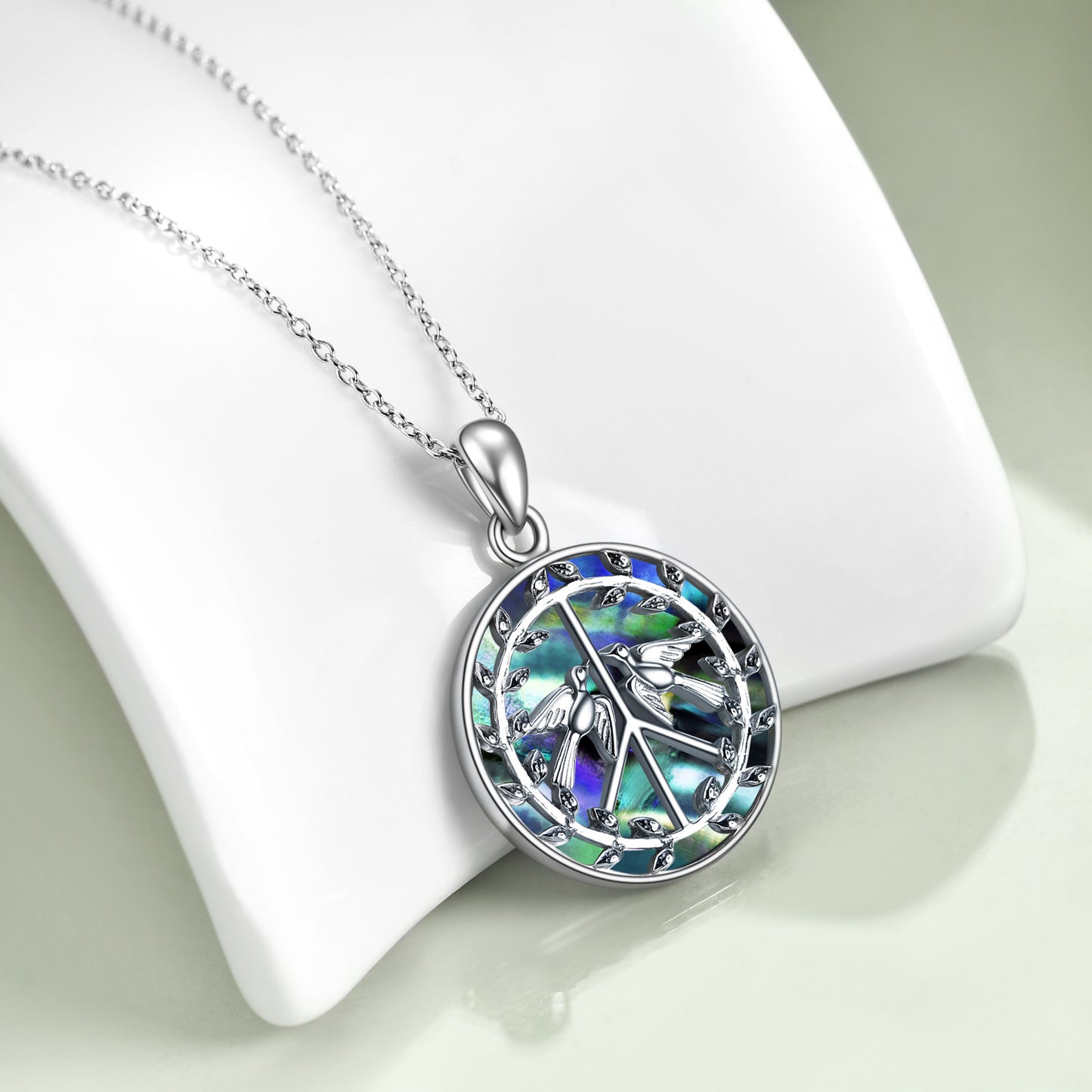 Sterling Silver Peace Sign Necklace