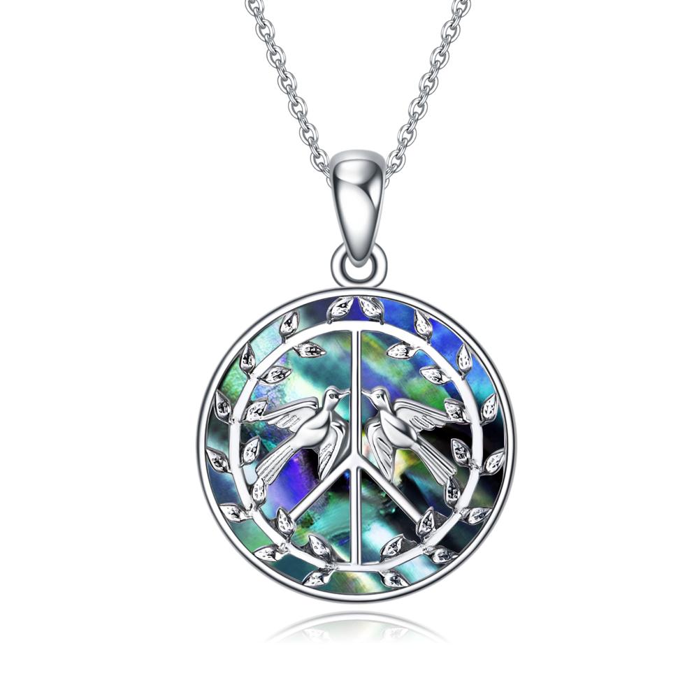 Sterling Silver Peace Sign Necklace