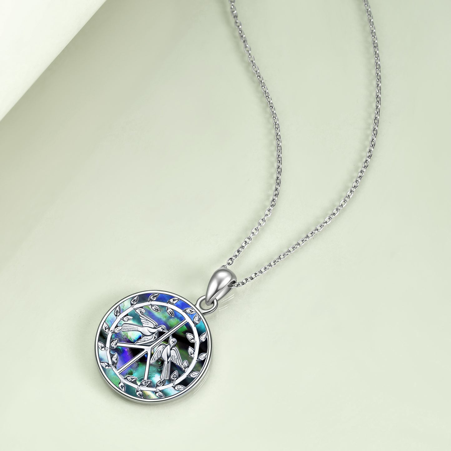 Sterling Silver Peace Sign Necklace