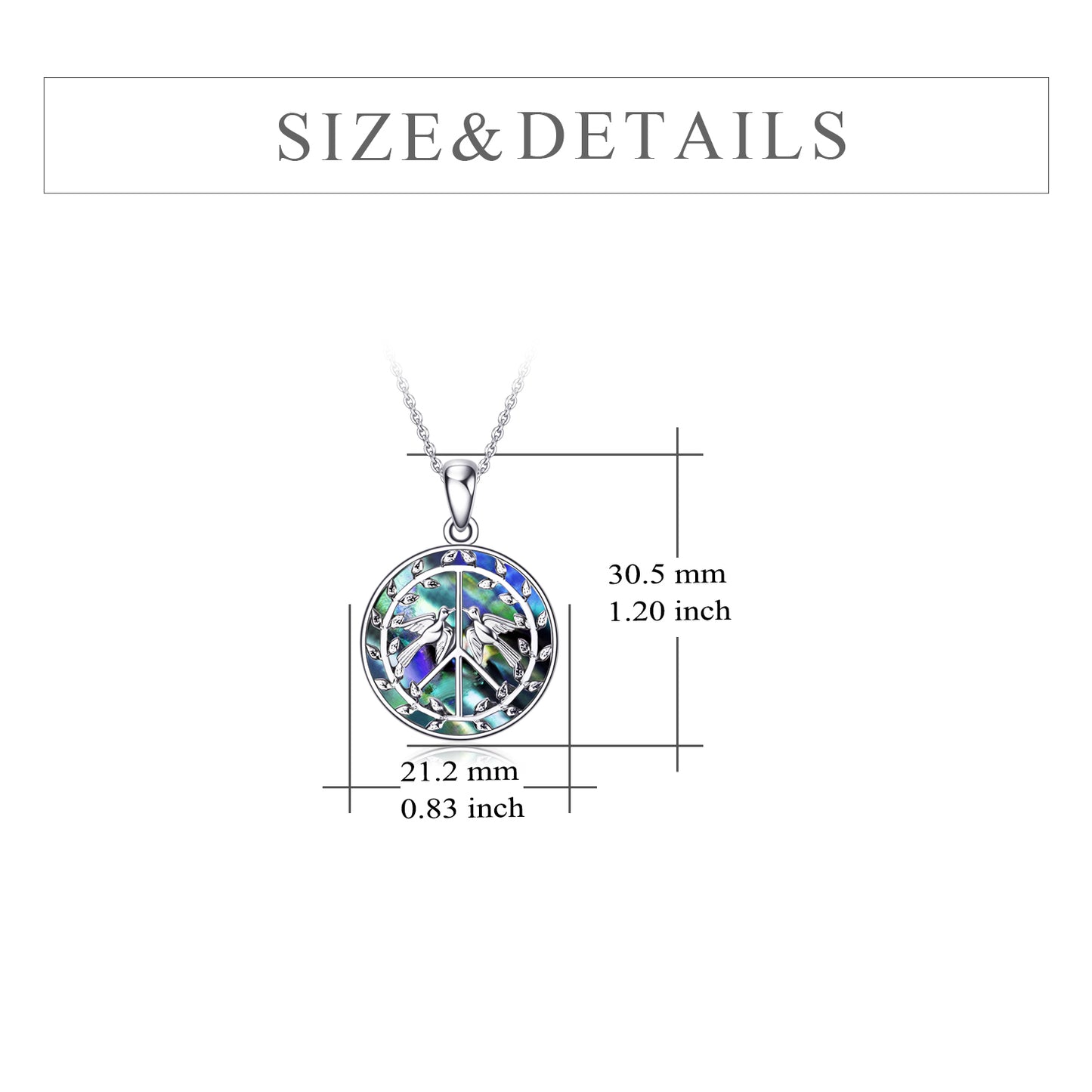 Sterling Silver Peace Sign Necklace
