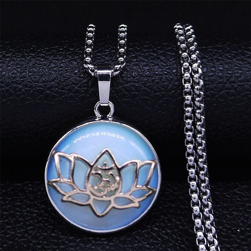Lotus OM Moonstone Necklaces