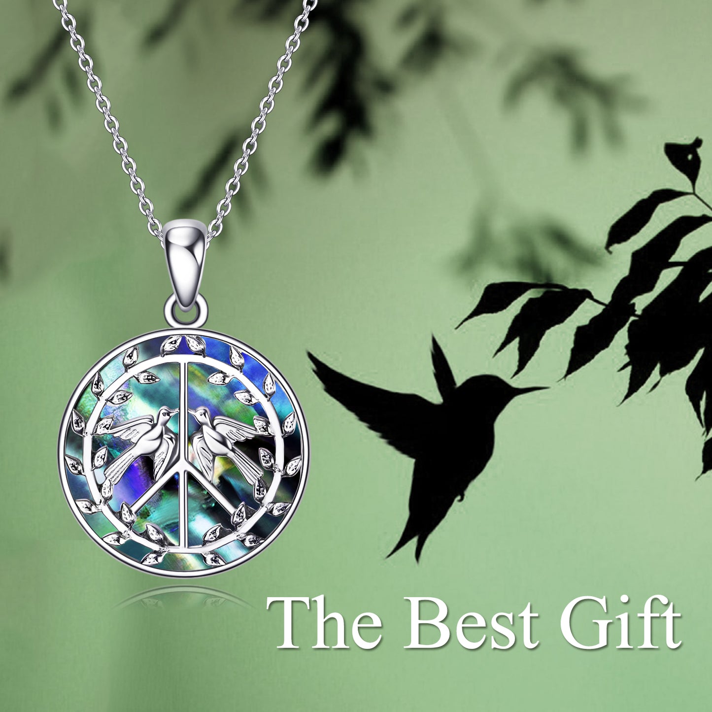 Sterling Silver Peace Sign Necklace